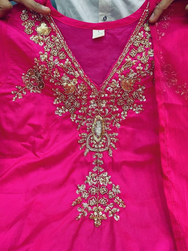 tanvi kurti chanderi top plazzo & dupatta set