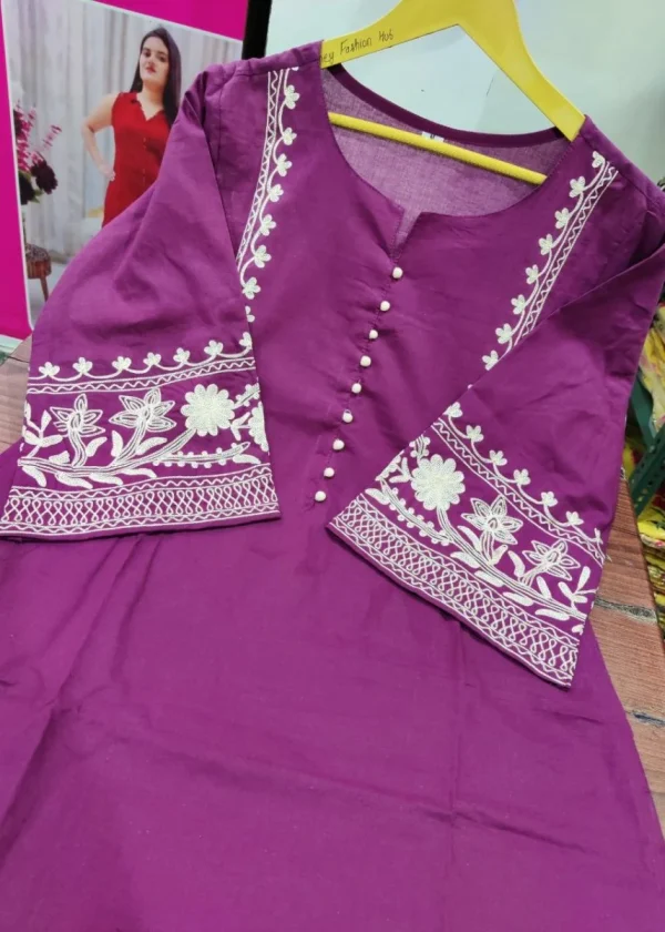 women cotton white front embroidery kurta pant set (copy) women cotton white front embroidery kurta pant set (copy)