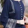 women cotton blue pakistani kurta palazzo set