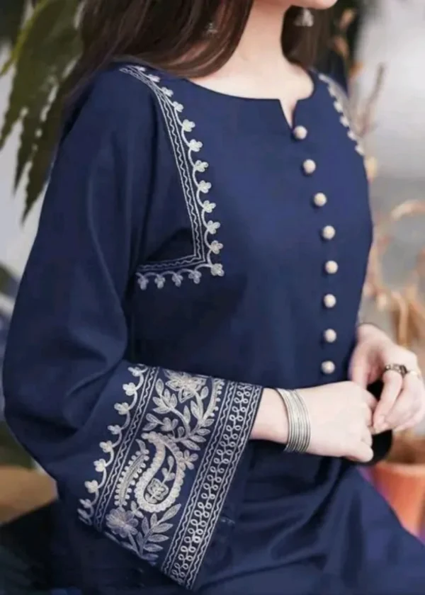 women cotton blue pakistani kurta palazzo set