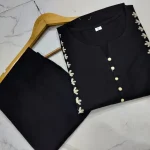 women cotton black pakistani kurta palazzo set