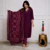 women festive special cotton magenta dupatta set