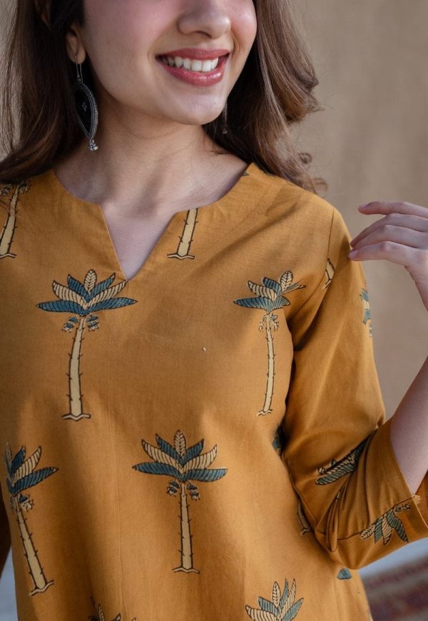 women yellow cotton co ord set