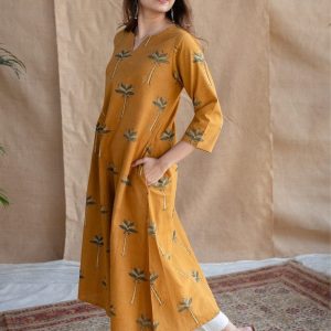 women yellow cotton co ord set