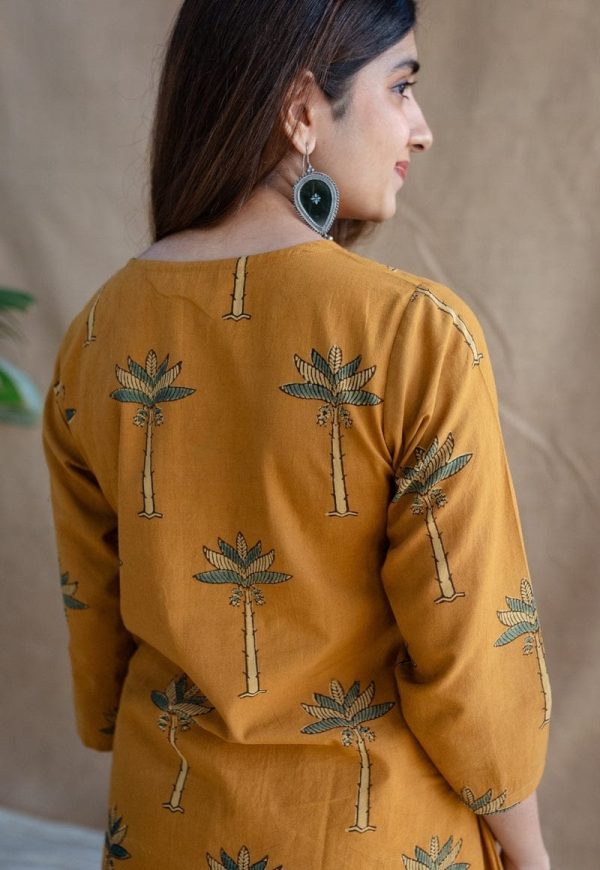 women yellow cotton co ord set