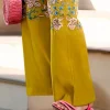 women yellow embroidery co ord set