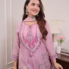 women purple cotton and organza dupatta set (copy)