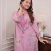 women purple cotton and organza dupatta set (copy)