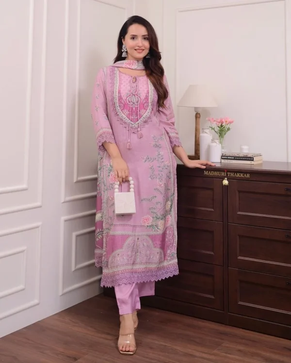 women purple cotton and organza dupatta set (copy)