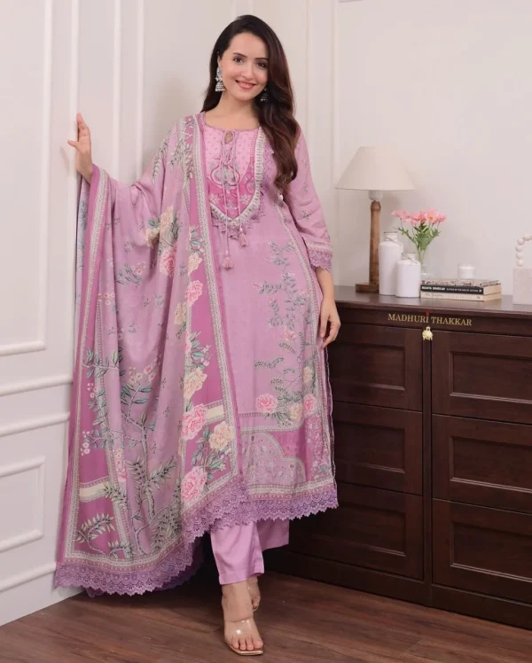 women purple cotton and organza dupatta set (copy)
