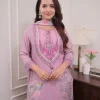 women purple cotton and organza dupatta set (copy)