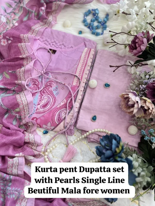 women purple cotton and organza dupatta set (copy)