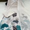 women cotton linen white dupatta set