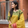 women south kanchi cotton dupatta set