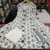printed anarkali kurti with mulmul dupatta set