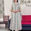 printed anarkali kurti with mulmul dupatta set