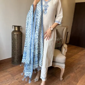 premium angrakha style with cotton silk dupatta set