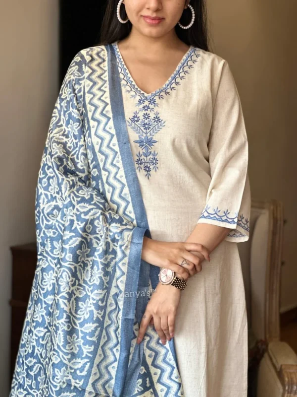 premium angrakha style with cotton silk dupatta set