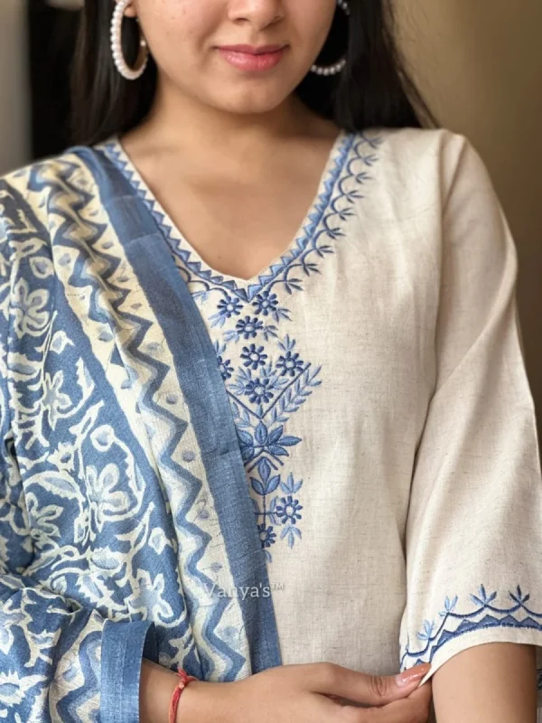 premium angrakha style with cotton silk dupatta set