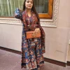 blue anarkali with angrakha style dupatta set