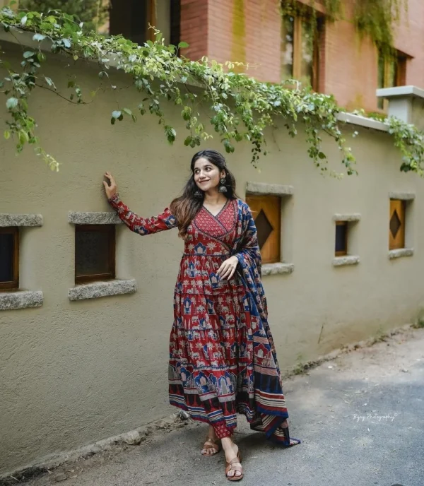 blue anarkali with angrakha style dupatta set (copy)
