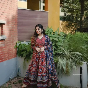 blue anarkali with angrakha style dupatta set (copy)