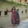 blue anarkali with angrakha style dupatta set (copy)