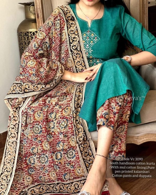 katha work wine cotton co ord set (copy)