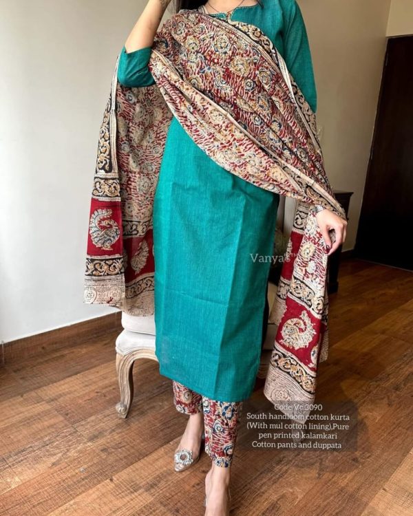 katha work wine cotton co ord set (copy)