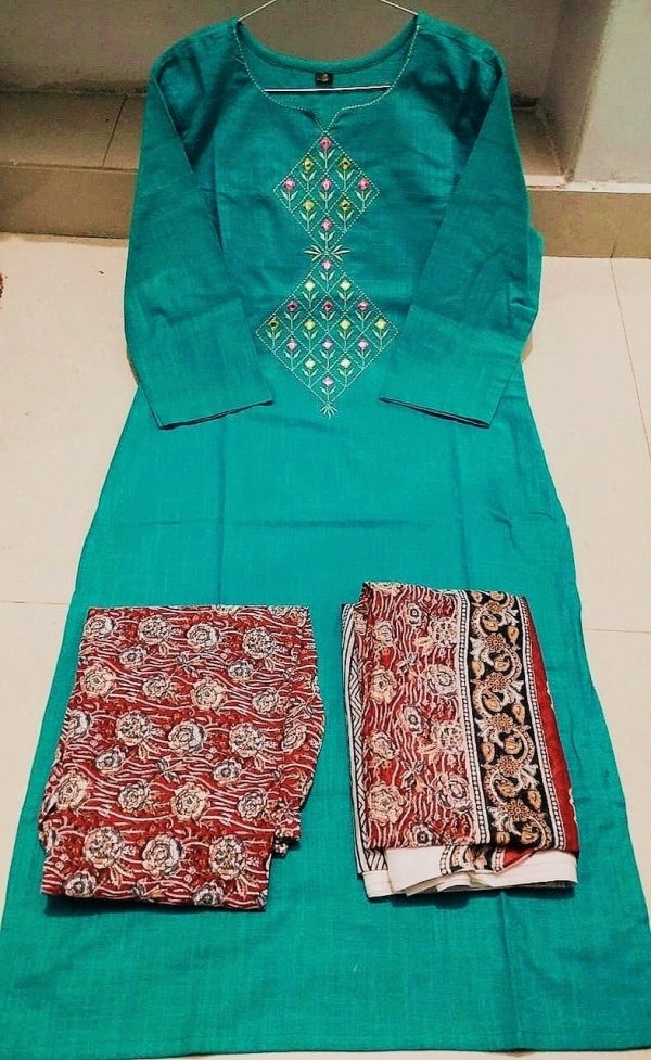 katha work wine cotton co ord set (copy)
