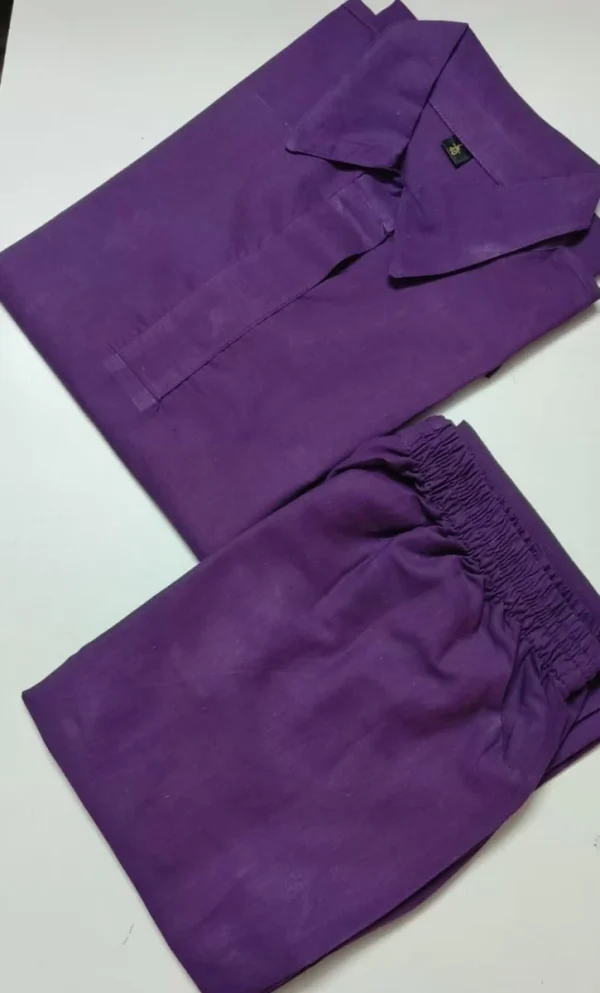 premium fuchsia linen pants outfit wide pants & shirt tunic top 2 piece set for women (copy)