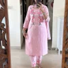 women cotton embroidery off white kurta set (copy)