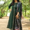 women pink embroidery yoke cotton dupatta set (copy)