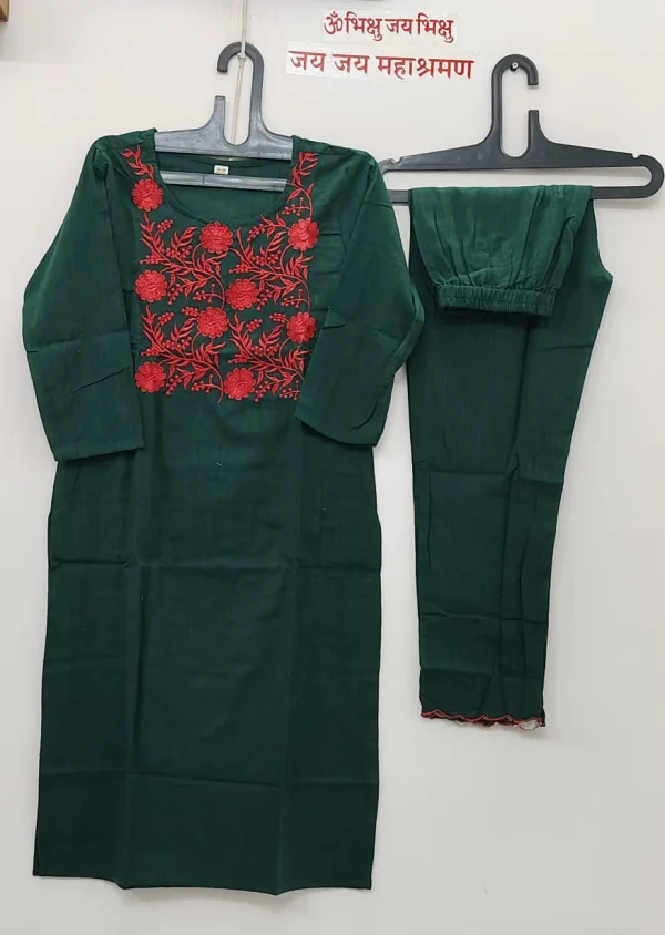 women embroidery cotton green dupatta set women embroidery cotton green dupatta set