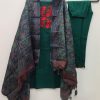 women embroidery cotton green dupatta set
