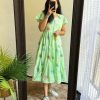 women embroidery cotton green dupatta set (copy)