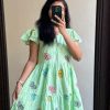 women embroidery cotton green dupatta set (copy)