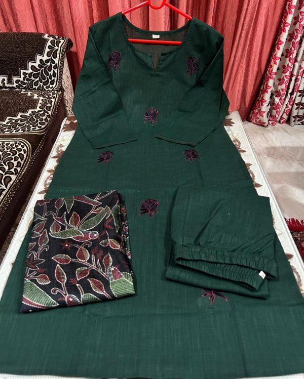 women katha cotton blue dupatta set (copy)
