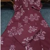 women cotton brownish maroon kurta pant set