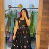 women cotton green embroidery middy gown (copy)