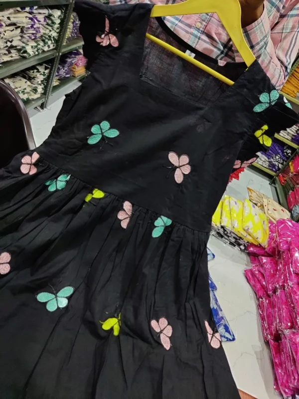 women cotton green embroidery middy gown (copy)