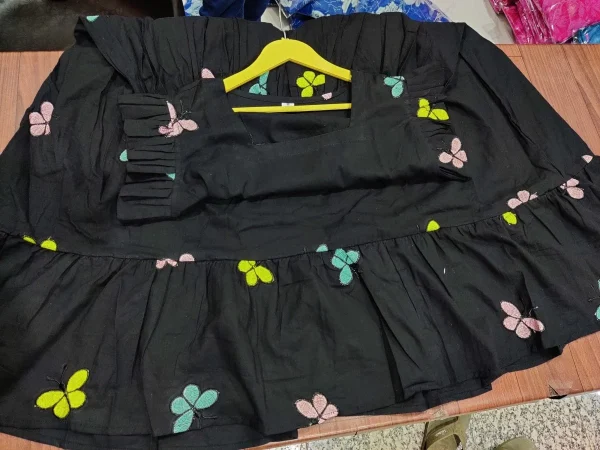 women cotton green embroidery middy gown (copy)