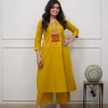 zariya mustard kurta set – embroidered elegance