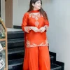 elegant pink embellished kurta set with dupatta