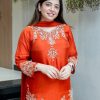 elegant pink embellished kurta set with dupatta
