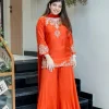 elegant pink embellished kurta set with dupatta