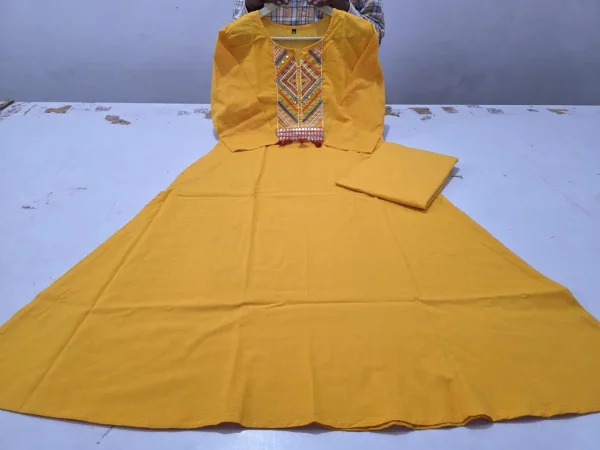 zariya mustard kurta set – embroidered elegance