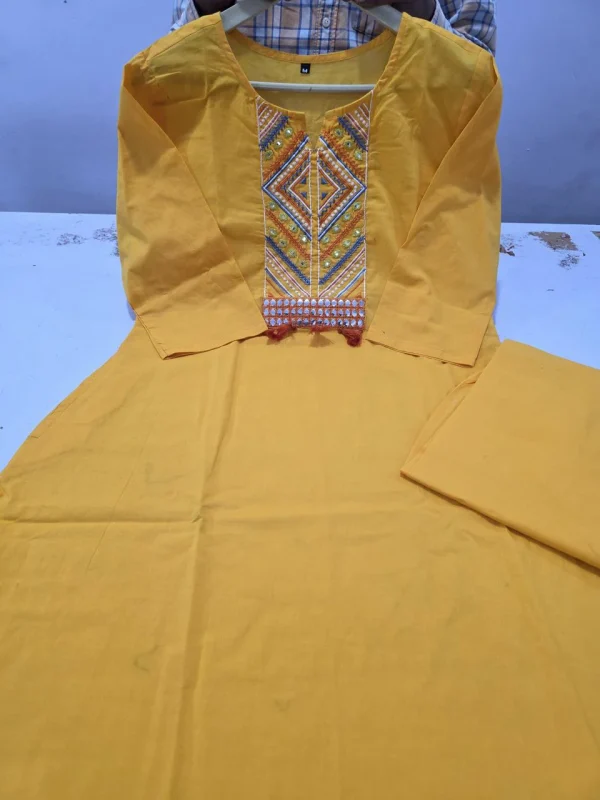 zariya mustard kurta set – embroidered elegance