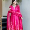 banarasi chanderi anarkali dupatta set