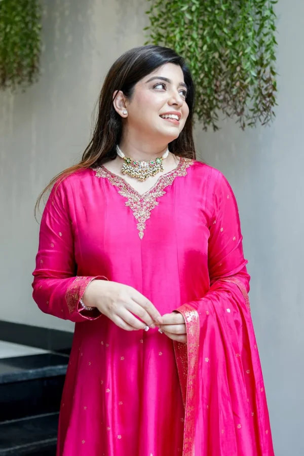 banarasi chanderi anarkali dupatta set